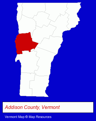 Vermont map, showing the general location of Addison County Independent