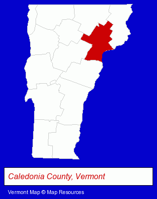 Vermont map, showing the general location of Deborah T. Bucknam