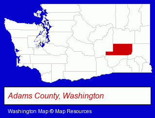 Washington map, showing the general location of Killian KORN