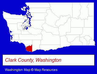 Washington map, showing the general location of Cadet Manufacturing Company