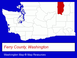 Washington map, showing the general location of Prospector Inn