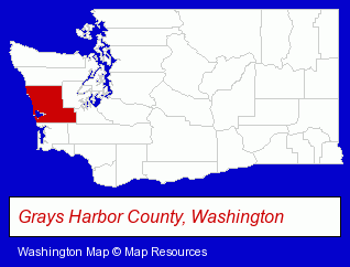 Washington map, showing the general location of Swanson's