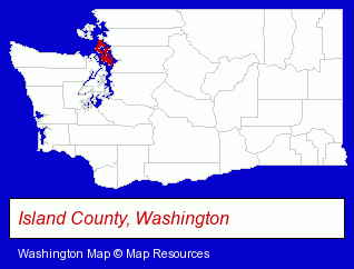 Washington map, showing the general location of Island Asphalt Company