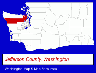 Washington map, showing the general location of Silverwater Cafe