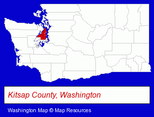 Washington map, showing the general location of Bird Electric Corporation Bainbridge Island
