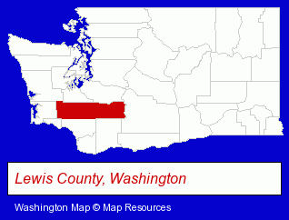 Washington map, showing the general location of Mountain Loom Company