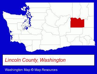 Washington map, showing the general location of Almira Farmers Warehouse Company