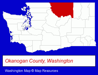 Washington map, showing the general location of Paschal Sherman Indian School
