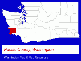 Washington map, showing the general location of Pacific County Title Company