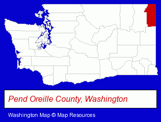 Washington map, showing the general location of Blueslide Resort