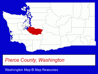 Washington map, showing the general location of Heritage Quest Research Library