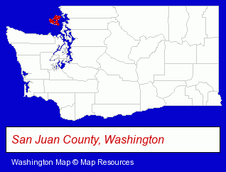 Washington map, showing the general location of Juniper Lane Guest House