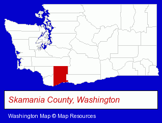 Washington map, showing the general location of Columbia Gorge Riverside Lodge