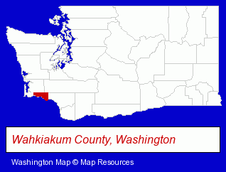 Washington map, showing the general location of Public Utility District 1