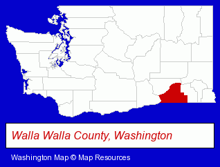 Washington map, showing the general location of Wylie Monument