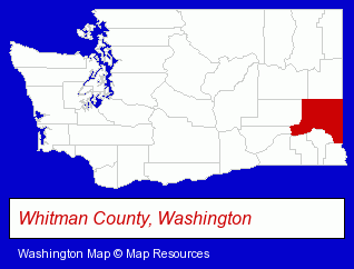 Washington map, showing the general location of Pioneer Telephone Company