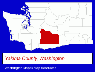 Washington map, showing the general location of Yakima County Development ASSC
