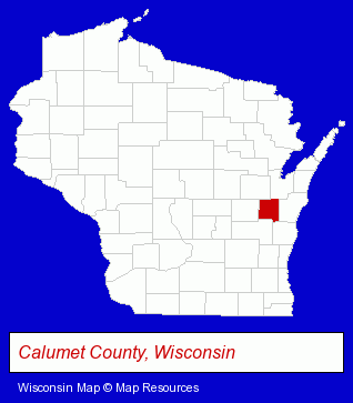 Wisconsin map, showing the general location of Custom Plating Specialist