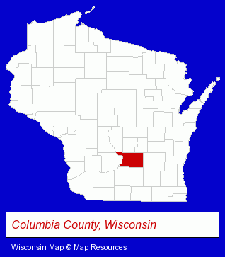 Columbia County, Wisconsin locator map