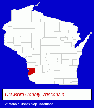 Wisconsin map, showing the general location of Country Technology