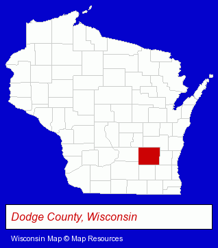 Wisconsin map, showing the general location of Church Health Service