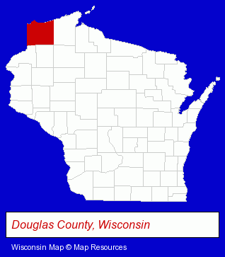 Wisconsin map, showing the general location of Dairy Queen