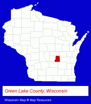 Wisconsin map, showing the general location of Ellison's Gray Lion Inn