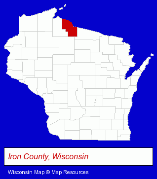 Wisconsin map, showing the general location of Northern Exposure Nites Inn