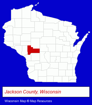 Wisconsin map, showing the general location of Black River Country Bank