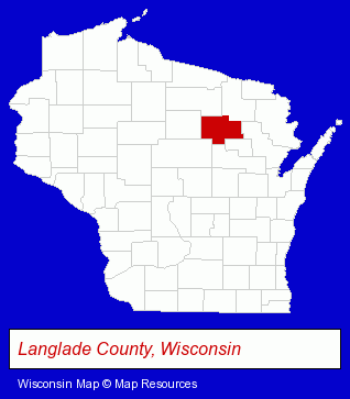 Wisconsin map, showing the general location of Banner Banks