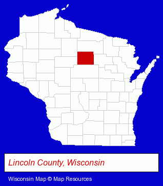 Lincoln County, Wisconsin locator map