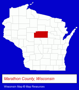 Wisconsin map, showing the general location of Marathon Feed Inc