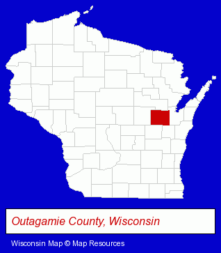Wisconsin map, showing the general location of Game Day Sports Bar