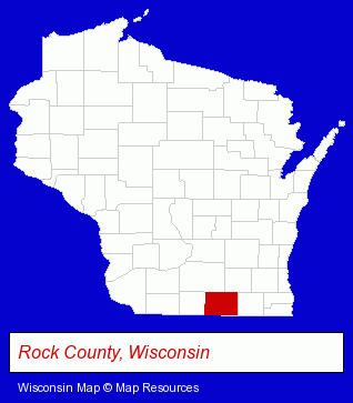 Rock County, Wisconsin locator map