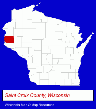 Wisconsin map, showing the general location of Marine Associates