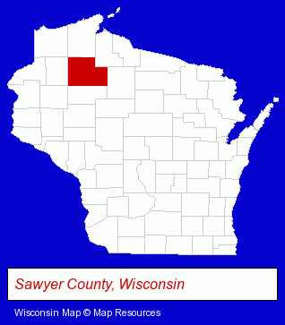 Sawyer County, Wisconsin locator map