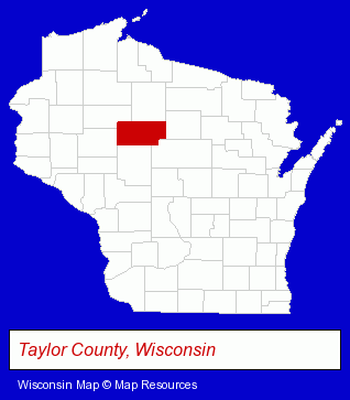 Wisconsin map, showing the general location of Taylor Electri Net