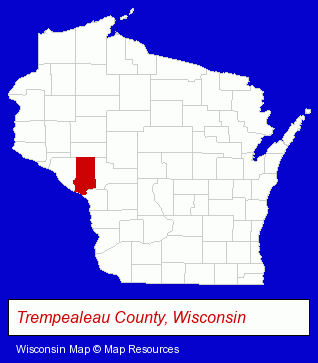 Wisconsin map, showing the general location of Whitehall Veterinary Service Inc
