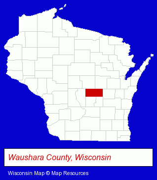 Waushara County, Wisconsin locator map