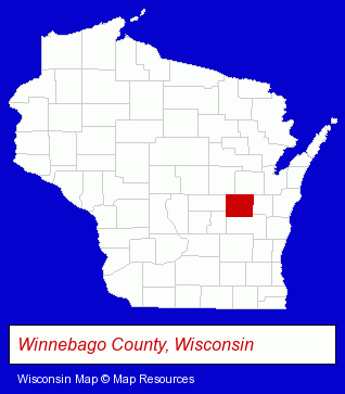 Wisconsin map, showing the general location of Fockels Superior Drapery