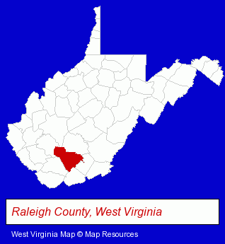West Virginia map, showing the general location of Legal Aid of WV