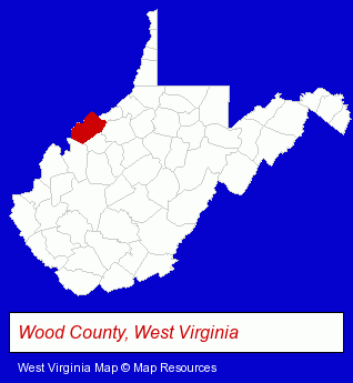 West Virginia map, showing the general location of Ellem John N Lawyer