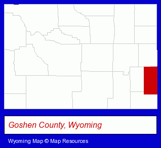 Wyoming map, showing the general location of Class Act
