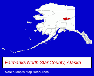 Alaska map, showing the general location of Denali Builders Inc