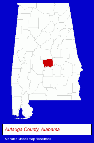 Autauga County, Alabama locator map