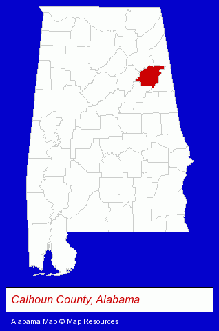 Alabama map, showing the general location of Bynum Auto Sales