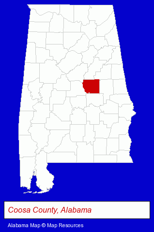 Alabama map, showing the general location of Poplar Point Alliance Camp