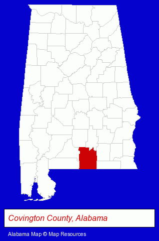 Alabama map, showing the general location of Opp Veterinary Hospital