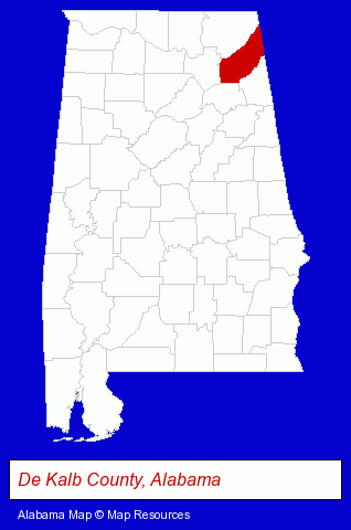 Alabama map, showing the general location of Jimmy Wells Used Cars