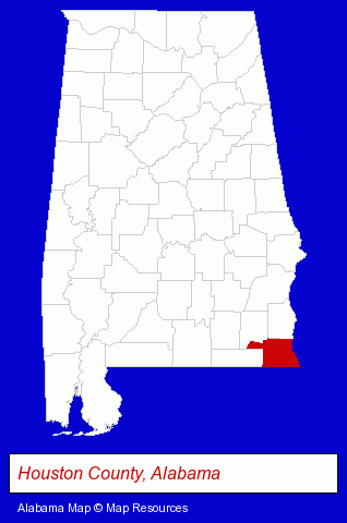 Alabama map, showing the general location of Lamp Man